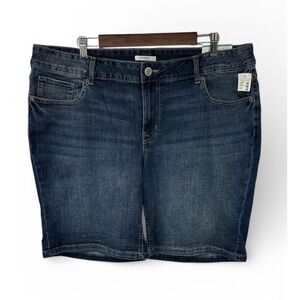 M Jeans Maurices Bermuda Denim Shorts Womens 20W Mid Rise Stretch NWT 9" Inseam